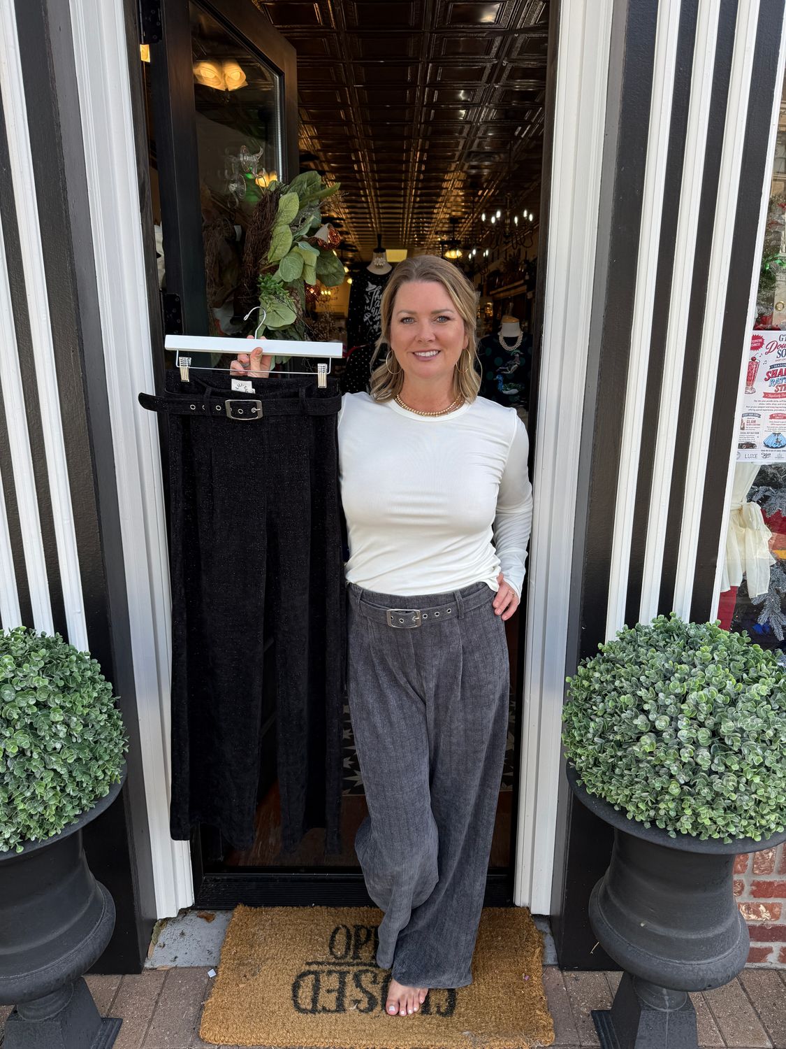 High-waisted Pleated Trousers