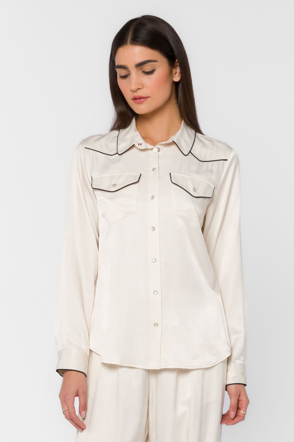 Pearl Snap Western Shirt, Size: S