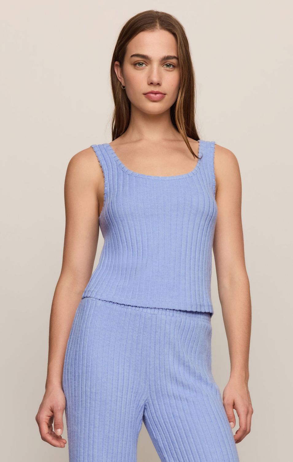 Double Scoop Ribbed PJ Set, Size: S