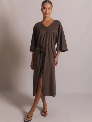 V-Neck Dolman Sleeve Midi