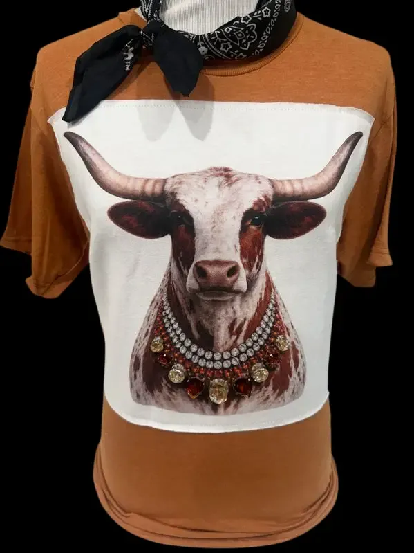 Jeweled Longhorn Tee