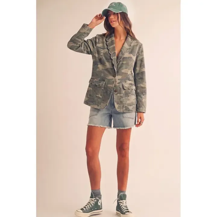 Scallop Camo Mineral Wash Jacket, Size: Sm