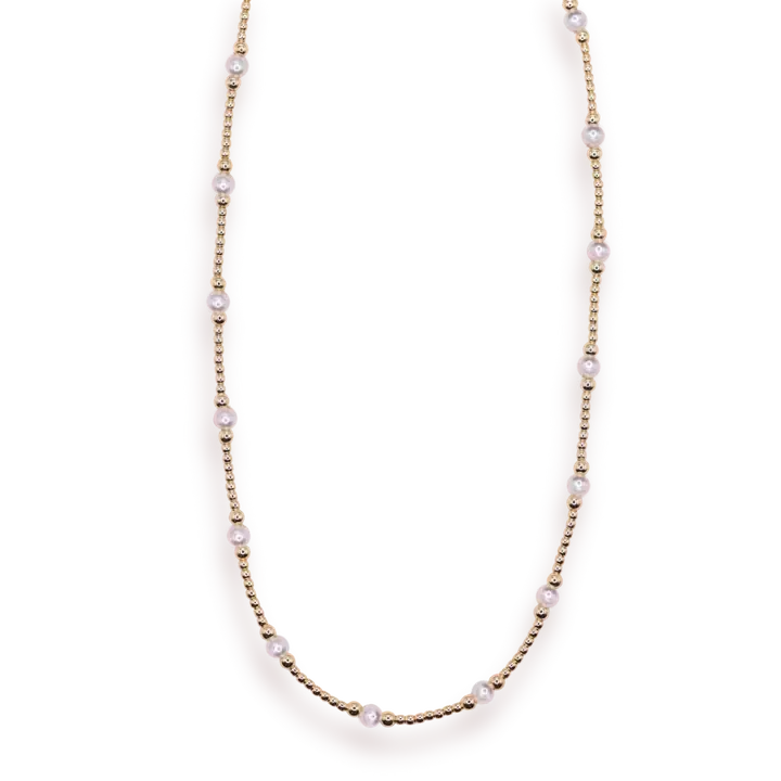 Dainty Sutton Necklace Pearl in Gold