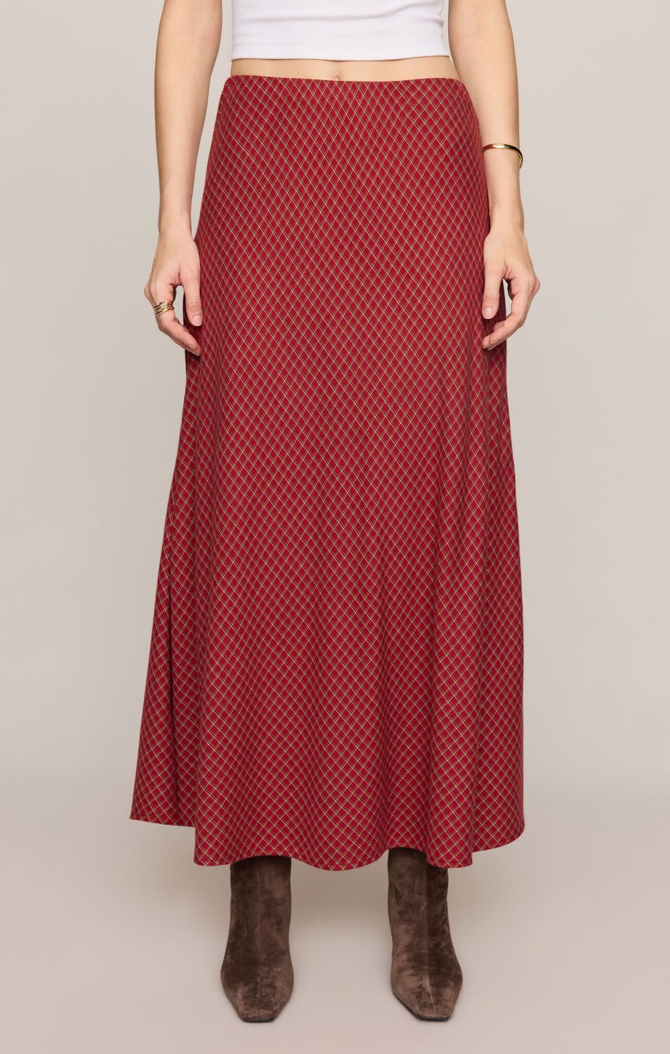 Red Crestview Plaid Skirt, Size: XS