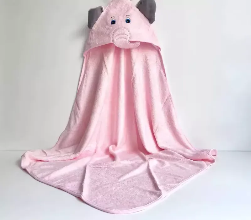 Bambus Kapuzenhandtuch ROSA ELEFANT