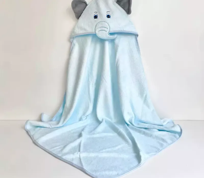 Bambus Kapuzenhandtuch BLAUER ELEFANT