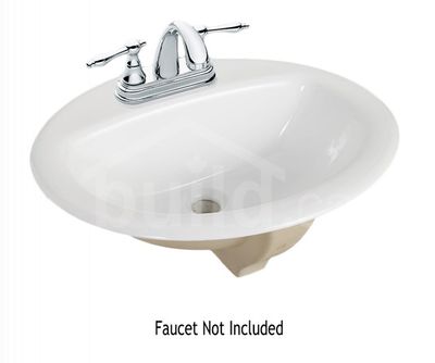 CONTRAC CATALINA 4" CENTER WHITE LAVATORY SINK, OVAL 20X17"