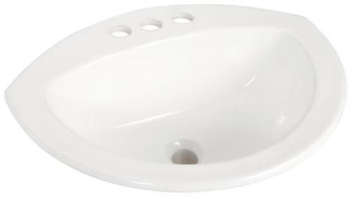 "CONTRAC CURTIS 4"" CENTER WHITE SINK, REPLACES CORONETTE ROUND"