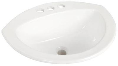 "CONTRAC CURTIS 4"" CENTER WHITE SINK, REPLACES CORONETTE ROUND"