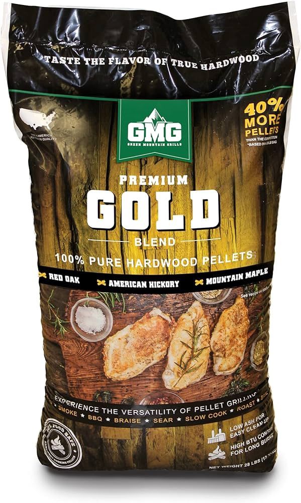 "PREMIUM PELLETS GOLD, BBQ PELLETS GMG"