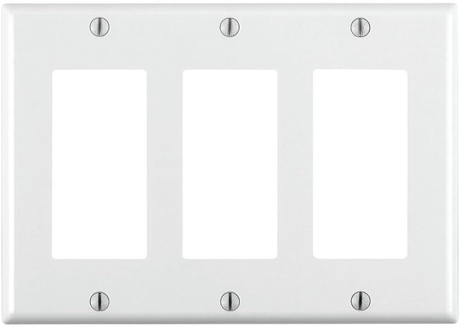 3-Gang Decora/GFCI Device Wallplate, Standard Size, Thermoset, White 80411-W