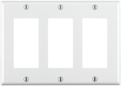 3-Gang Decora/GFCI Device Wallplate, Standard Size, Thermoset, White 80411-W