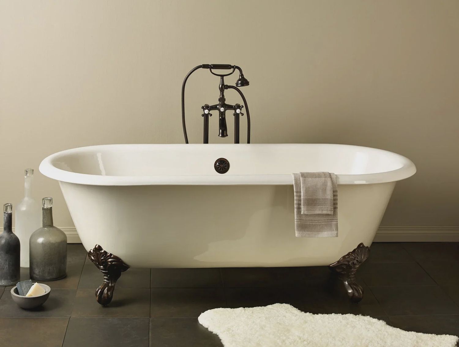 Regal Cast Iron Bathtub with Antique Bronze Feet