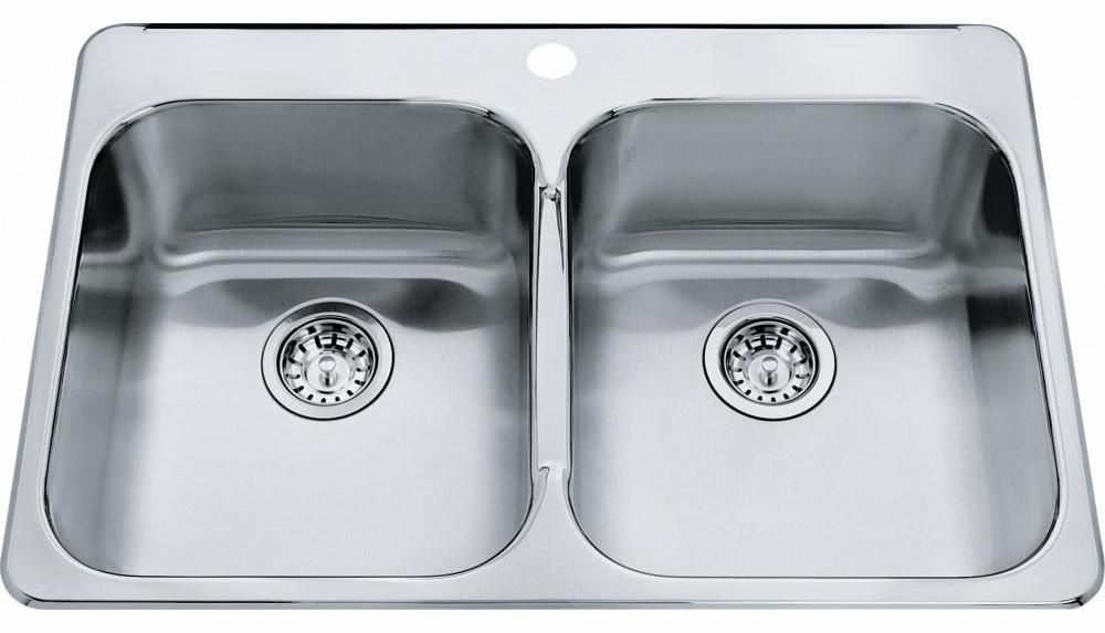 DBL BOWL SS SINK 1 HOLE KINDRED