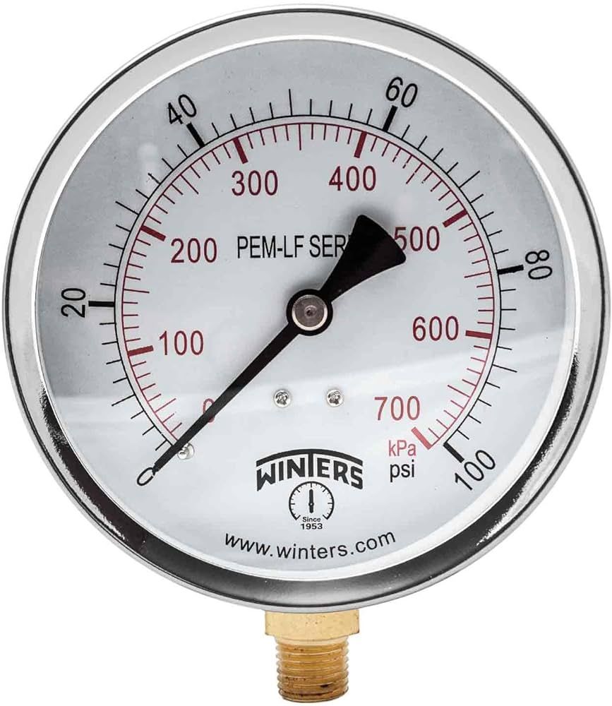 "0-100 PRESSURE GAUGE 1/4"""DRY