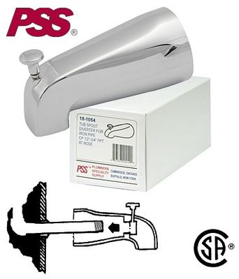 "18-1054 3/4""FIP DIVERTER SPOUT, C/W 3/4""X 1/2""BUSHING"