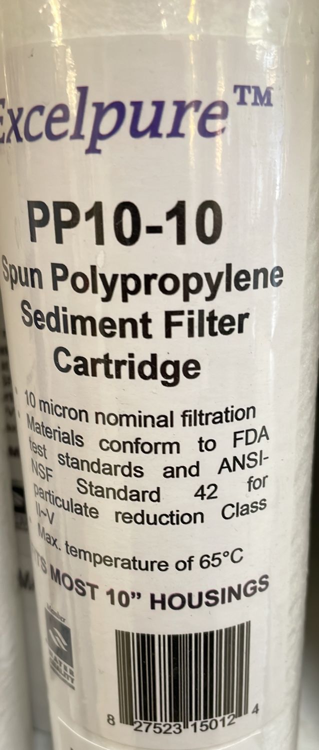 SPUN PP CARTRIDGE 2.5"X10" 10 MIC