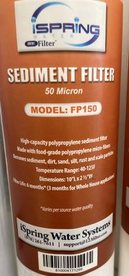 SP50 50 MICRON SPUN POLYPROPYLENE FILTER 2.5X10