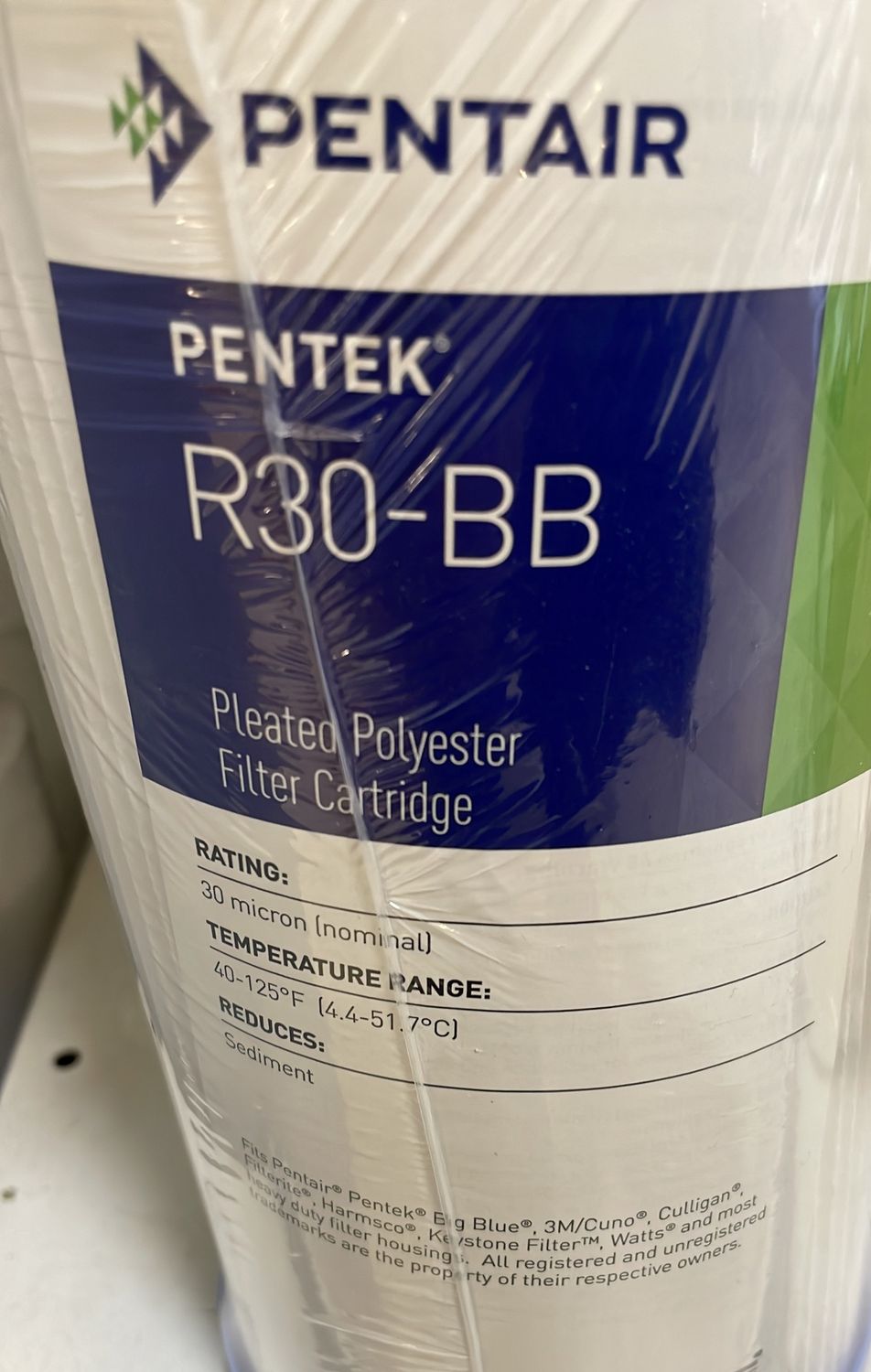 "30 Mic BB PLEATED 10"" FILTER, Aqua Micron PL10B-30"