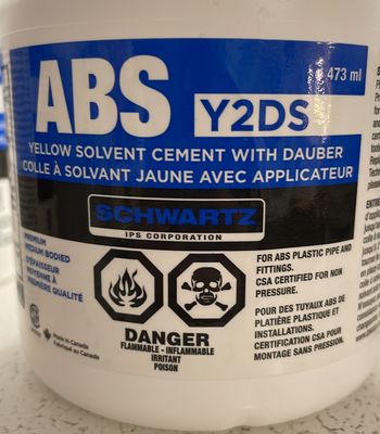 19046 Y2DS 500 SCHWARTZ YELLOW ABS SOLVENT CEMENT DAUBER IN CAN