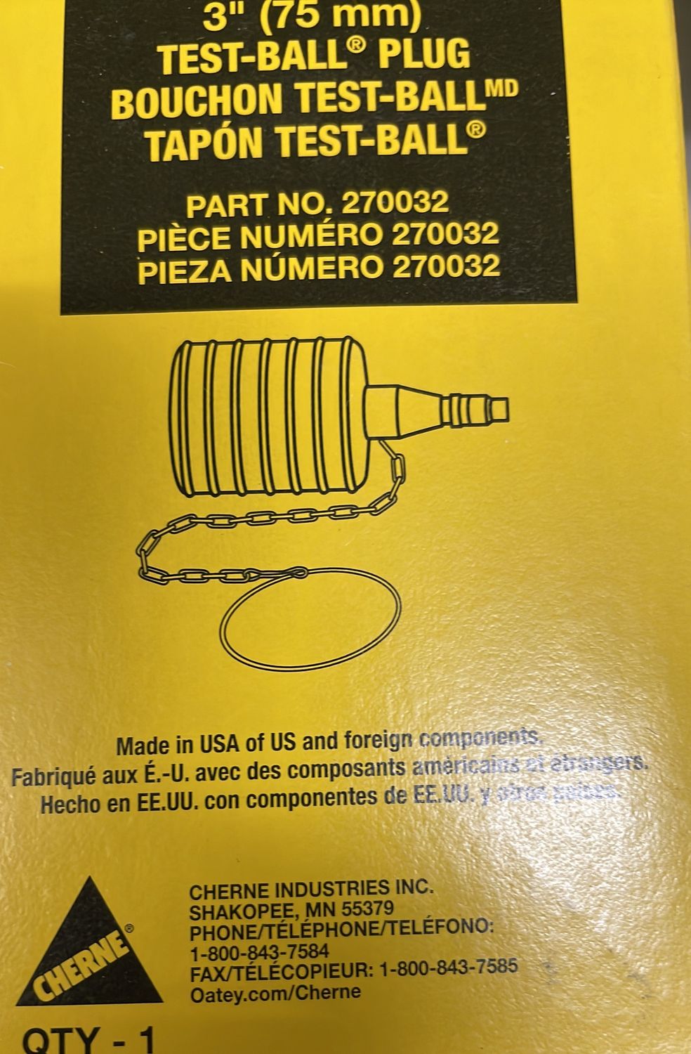 270032 CHERNE TEST BALL 3"