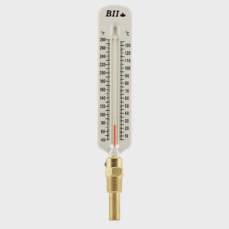 "BOSHART 8"" STRAIGHT THERMOMETER W 1/2"""