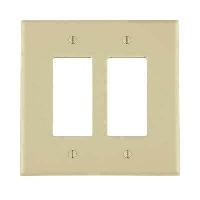 Decora 86602-I Wallplate, 3-1/2 in L, 5.31 in W, 2-Gang, Thermoset Plastic, Ivory