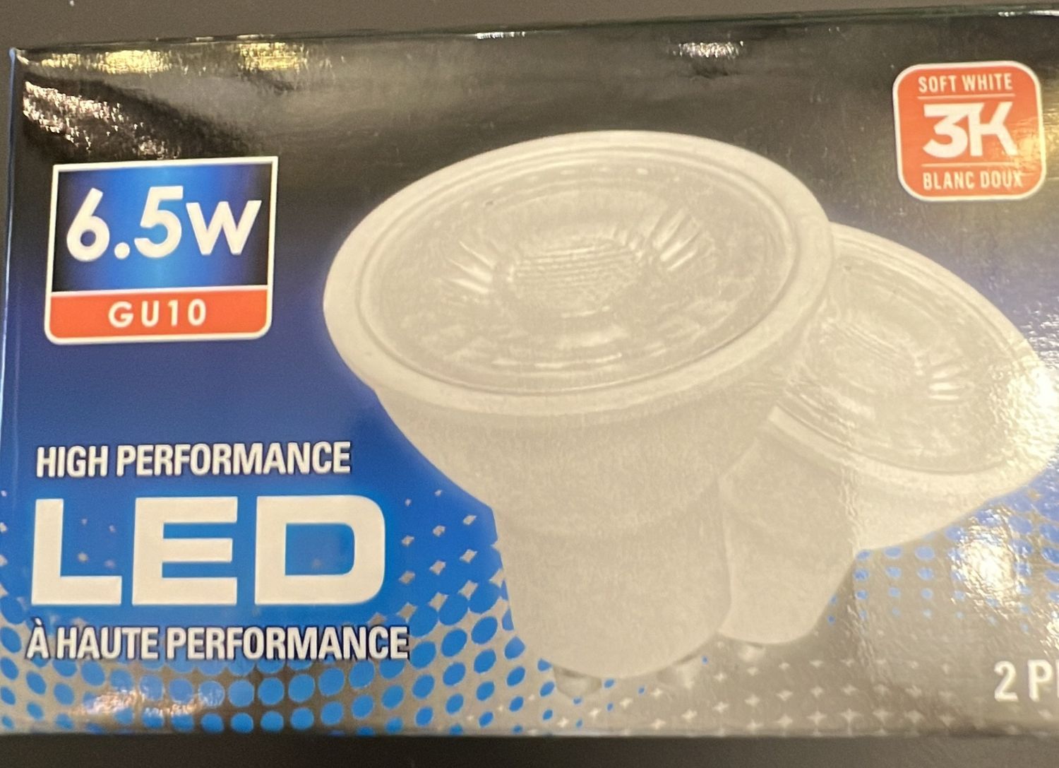 "0372216 LED GU10 2PK 6.5W/50W, 3000K"