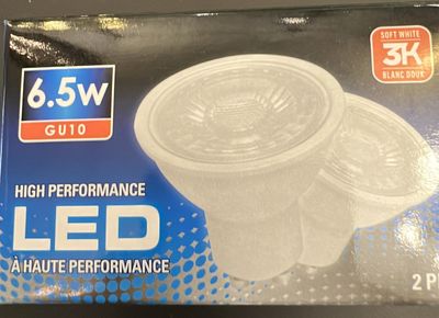 "0372216 LED GU10 2PK 6.5W/50W, 3000K"