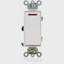 Leviton Self-Grounding Pilot Light AC Quiet Switch, 120 V AC, 20 A, 1 hp Power Rating 5628-2W
