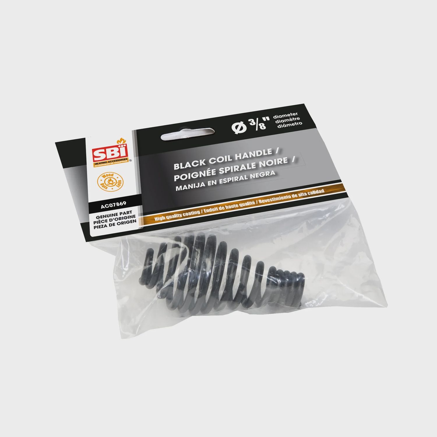 3/8" BLACK COIL HANDLE