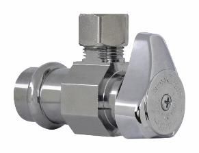 C/COMP P/P ANGLE STOP 1/2"PP x 3/8"COMP