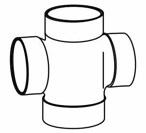COPPER DWV (DRAIN WASTE VENT) SANITARY CROSS  TEE 1 1/2