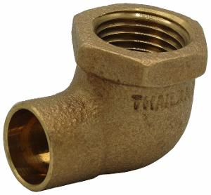 COPPER FEMALE REDUCING 90 ELBOW 3/4X1/2