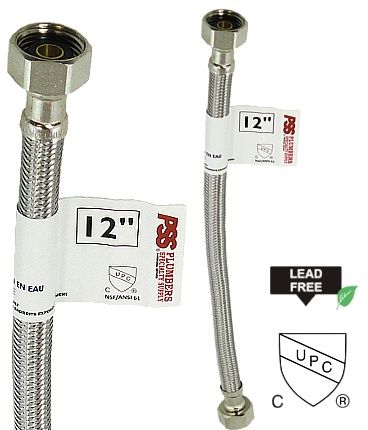 12" FLEXIBLE STAINLESS STEEL COUPLING HOSE - LEAD FREE