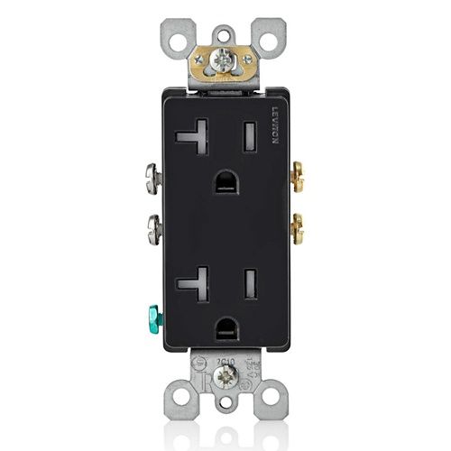 20 Amp Decora Tamper-Resistant Duplex Outlet/Receptacle, Grounding T5825-E