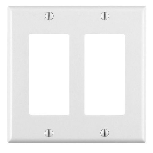 2-Gang Decora/GFCI Device Wallplate, Standard Size, Thermoset, White 80409-W