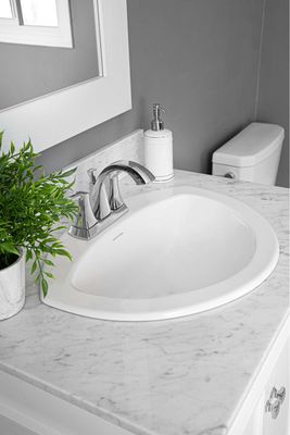 "CONTRAC CURTIS 4"" CENTER WHITE SINK, REPLACES CORONETTE ROUND"