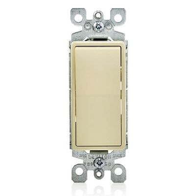 15 Amp Decora Rocker 3-Way Switch, Grounding, Ivory 5603-2I