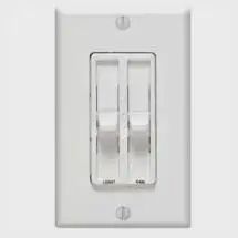 6630-W Leviton Combination Electro-Mechanical Fan Speed Control and Dimmer, 120 V AC, 1.5 A, 1 Poles, On/Off Operation, WhiteLeviton Combination Electro-Mechanical Fan Speed Control and Dimmer, 120 V 