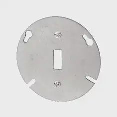 BC54-C-94 Iberville 4 in Round Flat Toggle Switch Cover, 1 Outlet, Steel