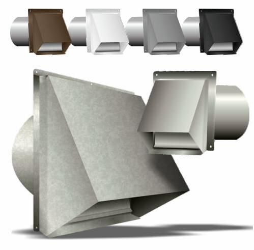 "4"" WALL CAP W/ DAMPER HOOD