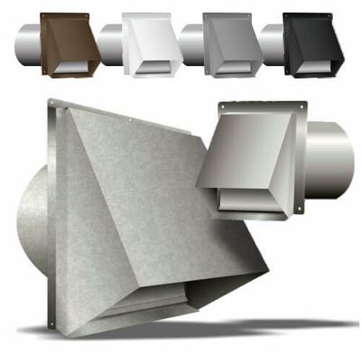 "4"" WALL CAP W/ DAMPER HOOD