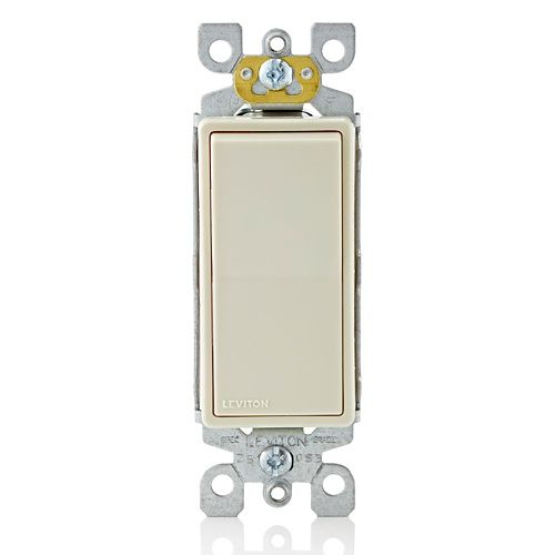 15 Amp Decora Single-Pole Switch, Self-Grounding, Light Almond 5601-P2T