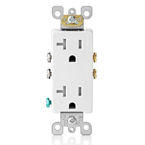 20 Amp Decora Tamper-Resistant Duplex Outlet/Receptacle, Grounding T5825W