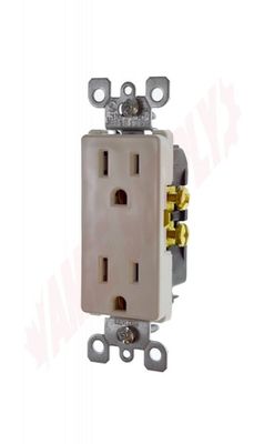 Leviton Decora Receptacle, 15A, 125V, White 5325-W