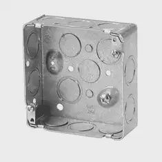 BC52151-K Iberville 1 Gang, 1 Outlet 4 x 4 x 1-1/2 in Square Steel Outlet Box, 22 KO