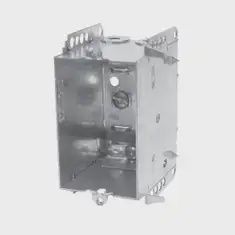 BC2104-LLE Iberville 1 Gang, 1 Outlet Non-Gangable Steel Device Box with Holding Prongs, 3 in H x 2 in W x 2-1/2 in D