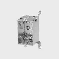 BC1104-LB Iberville 1 Outlet Gangable Steel Device Box with Clamps, 3 in H x 2 in W x 2-1/2 in D