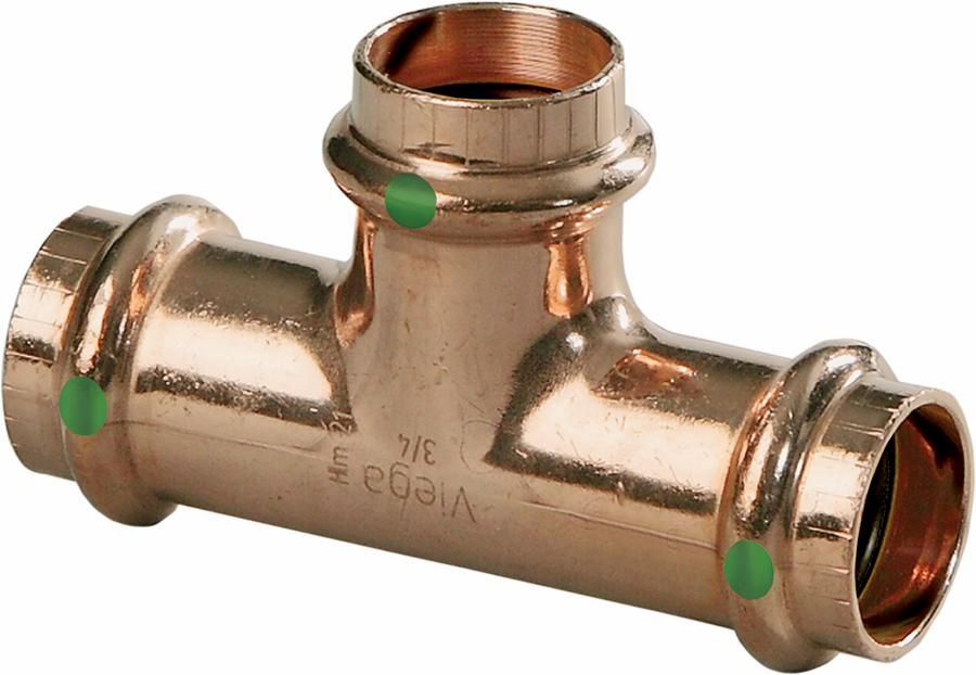 COPPER PROPRESS RED TEE 1X1/2X1 PROPRESS